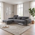 ELORA Left Facing Corner Sofa Fabric Grey