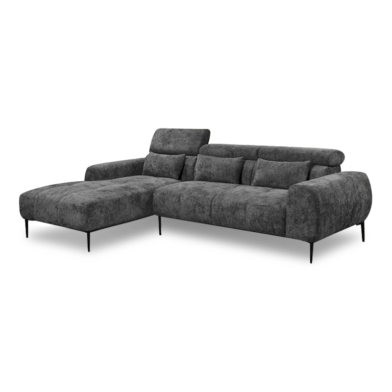 ELORA Left Facing Corner Sofa Fabric Grey