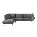 EMERALD Left Facing Corner Sofa Anthracite Corduroy Fabric