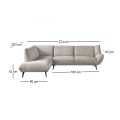 EMERALD Left Facing Corner Sofa Beige Corduroy Fabric
