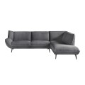 EMERALD Right Facing Corner Sofa Anthracite Corduroy Fabric