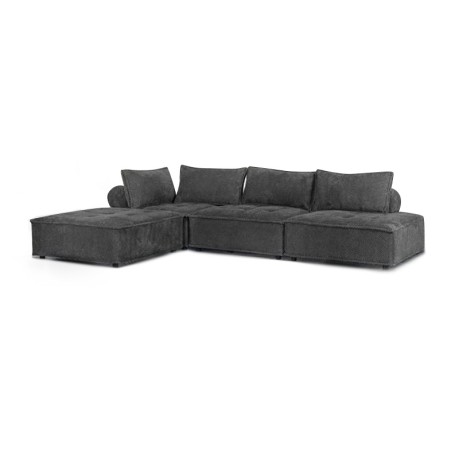 LARRY Multifunctional Corner Sofa, Fabric Dark Grey