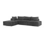 LARRY Multifunctional Corner Sofa, Fabric Dark Grey
