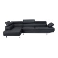 SECTOR Left Facing Corner Sofa Pu Black