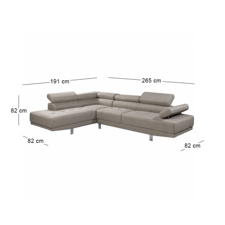 SECTOR Left Facing Corner Sofa Fabric Beige