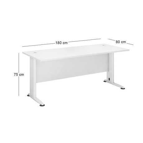 Γραφείο Basic χρώμα λευκό 180x80x75εκ.