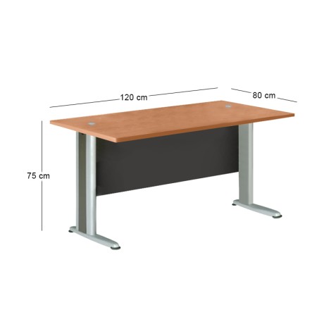Γραφείο Basic χρώμα σκούρο γκρι - κερασί 120x80x75εκ.