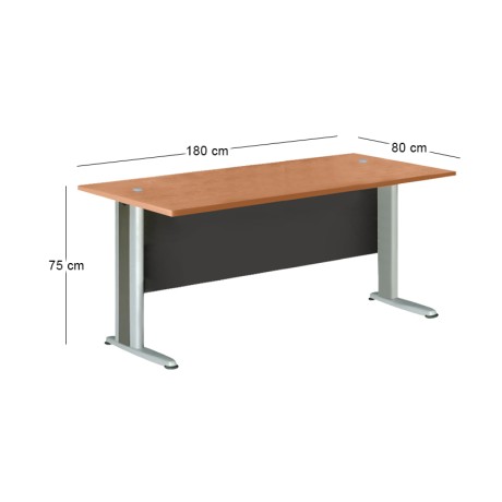 Γραφείο Basic χρώμα σκούρο γκρι - κερασί 180x80x75εκ.