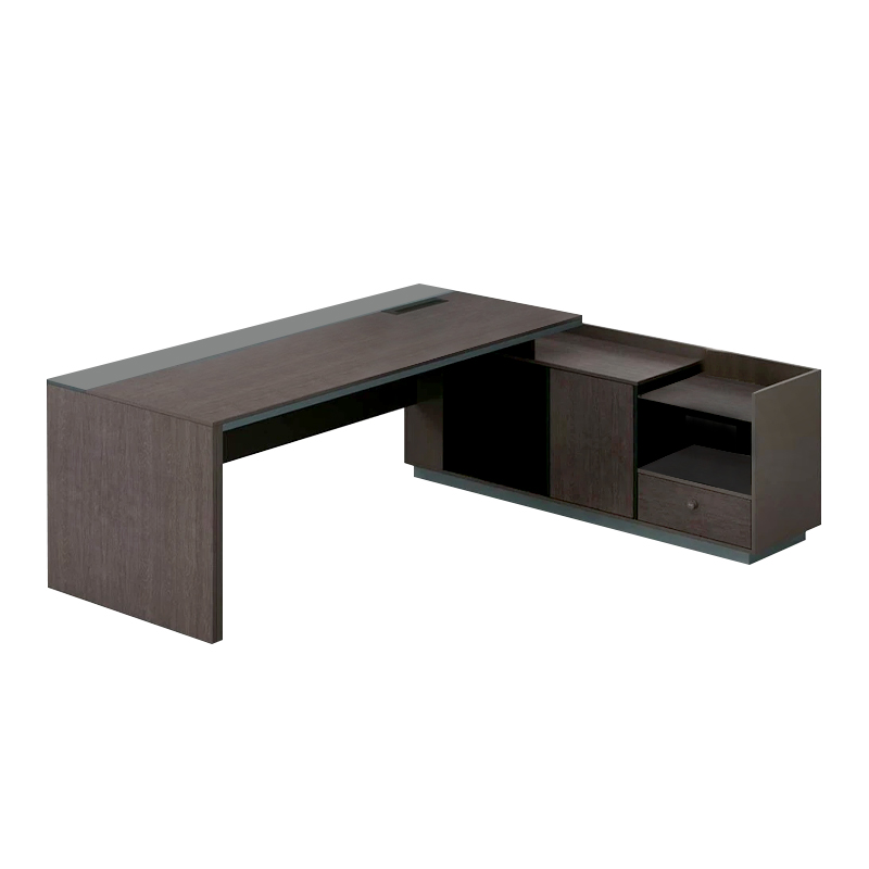 ADVANCE Desk Right 180x160cm Dark Walnut/Grey