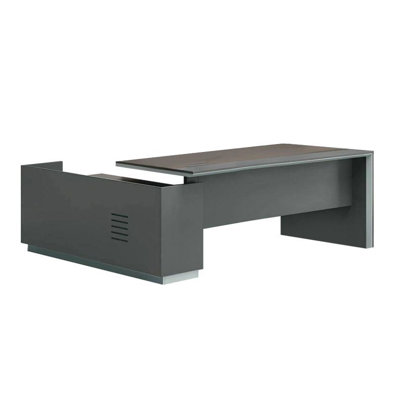 ADVANCE Desk Right 220x160cm Dark Walnut/Grey