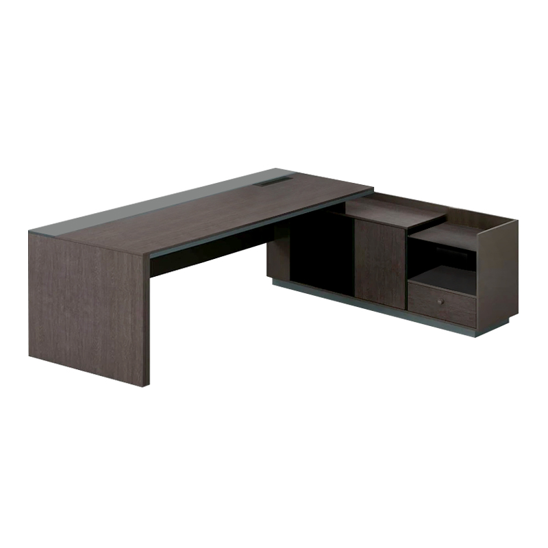 ADVANCE Desk Right 220x160cm Dark Walnut/Grey