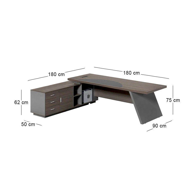 MASTER Desk (LEFT) 180x180cm Grey Walnut