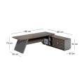 MASTER Γραφείο Δεξιά Γωνία, Απόχρωση Grey Walnut 180x90x75/180x50x62cm