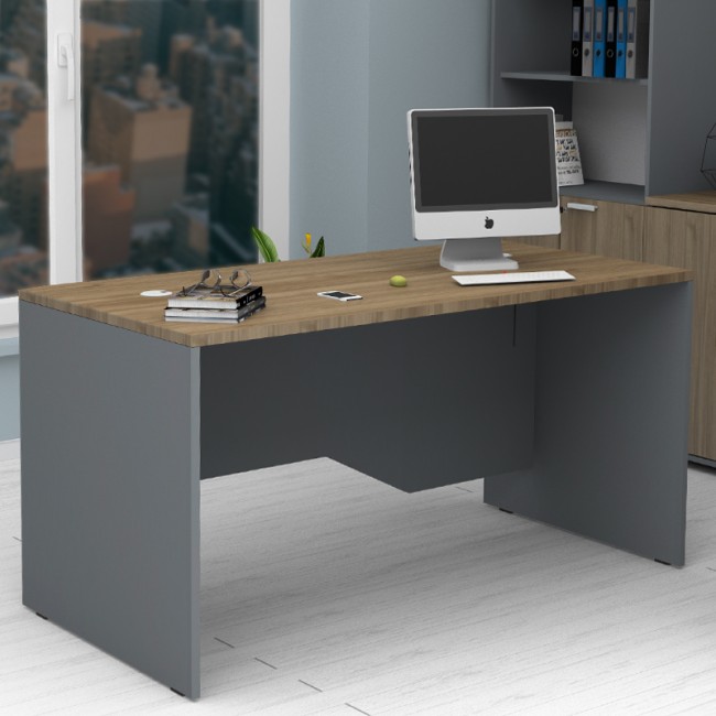 Γραφείο επαγγελματικό Venturo Megapap χρώμα ανθρακί - καρυδί 120x80x75εκ.