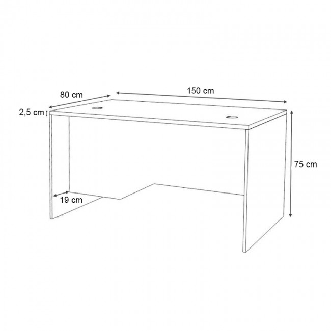 Γραφείο επαγγελματικό Venturo Megapap χρώμα ανθρακί - καρυδί 150x80x75εκ.