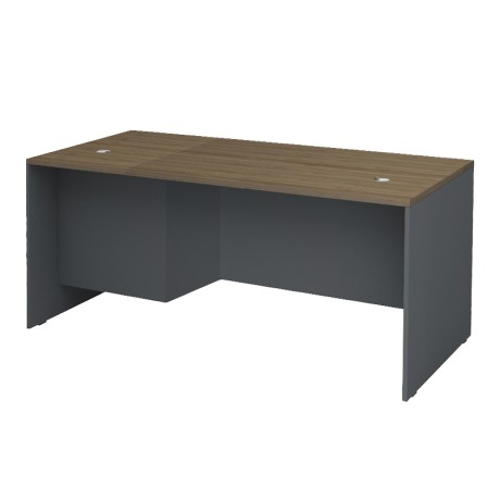 Venturo Megapap melamine working desk in anthracite - walnut color 180x80x75cm.