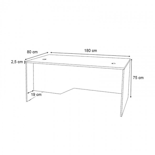 Γραφείο επαγγελματικό Venturo Megapap χρώμα ανθρακί - καρυδί 180x80x75εκ.
