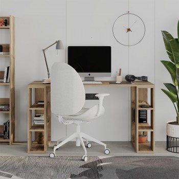 Γραφείο εργασίας Colmar Megapap χρώμα ανοιχτό καρυδί 140x60x75εκ