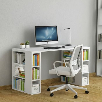 Colmar Megapap melamine desk in white color 140x60x75cm