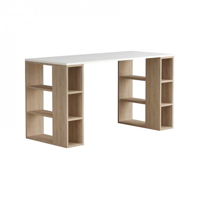 Colmar Megapap melamine desk in white-oak color 140x60x75cm