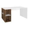 Coral Megapap melamine desk in white - walnut color 140x60x75cm.