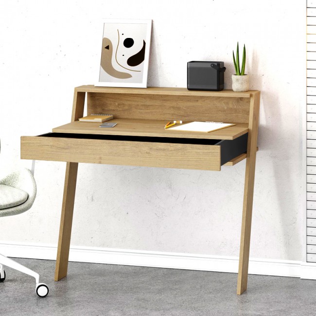 Γραφείο εργασίας Cowork Megapap χρώμα φυσικό οξιάς 94x50x91εκ.