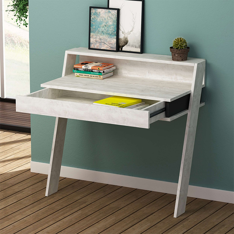 Cowork Megapap melamine desk in ancient white color 94x50x91cm.