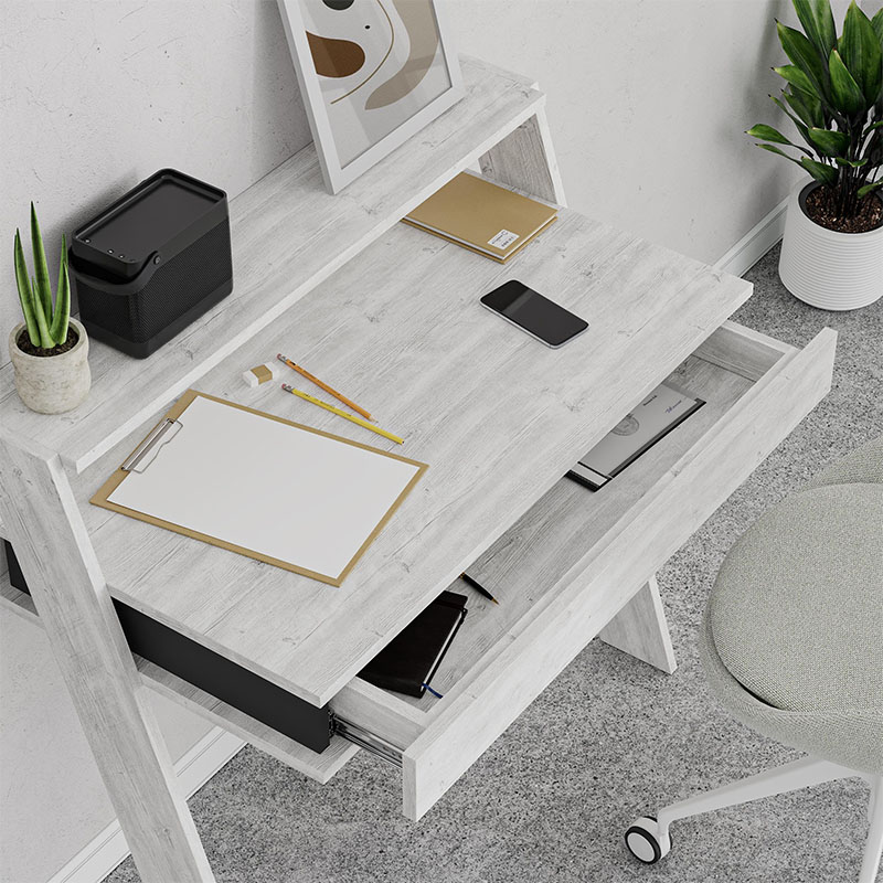 Cowork Megapap melamine desk in ancient white color 94x50x91cm.