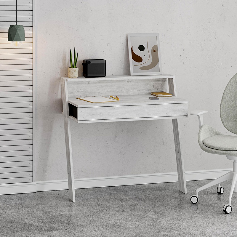 Cowork Megapap melamine desk in ancient white color 94x50x91cm.