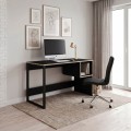 Cubo Megapap melamine - metal desk in black wood color 110x50x75cm.
