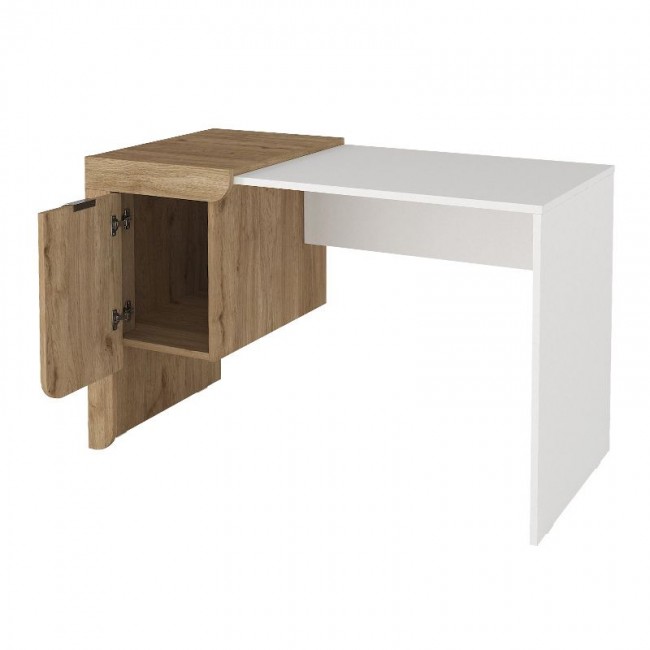 Dario Megapap melamine study desk in sepet oak - white color 120x60x73.2cm