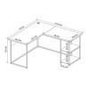 Delta Megapap metal - melamine office desk in smoked walnut color 147.8x140x73.8cm.