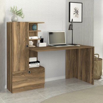 Γραφείο εργασίας Domingo Megapap χρώμα καρυδί 149,5x60x120εκ. Γραφείο εργασίας Domingo Megapap χρώμα καρυδί 149,5x60x120εκ.