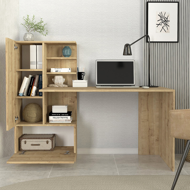 Domingo Megapap melamine desk in sapphire oak color 149,5x60x120cm.