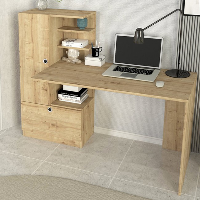 Γραφείο εργασίας Domingo Megapap χρώμα sapphire oak 149,5x60x120εκ. Γραφείο εργασίας Domingo Megapap χρώμα sapphire oak 149,5x60x120εκ.
