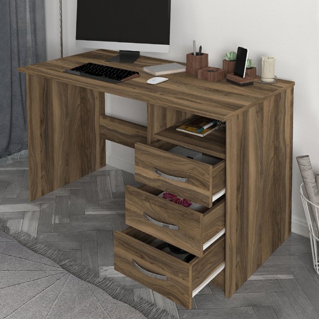 Γραφείο εργασίας Eldoris Megapap χρώμα καρυδί 120x60x75εκ. Γραφείο εργασίας Eldoris Megapap χρώμα καρυδί 120x60x75εκ.