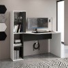 Gemini Megapap melamine study desk in anthracite - white color 121.8x59.6x131.8cm.