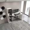Gemini Megapap melamine study desk in anthracite - white color 121.8x59.6x131.8cm.