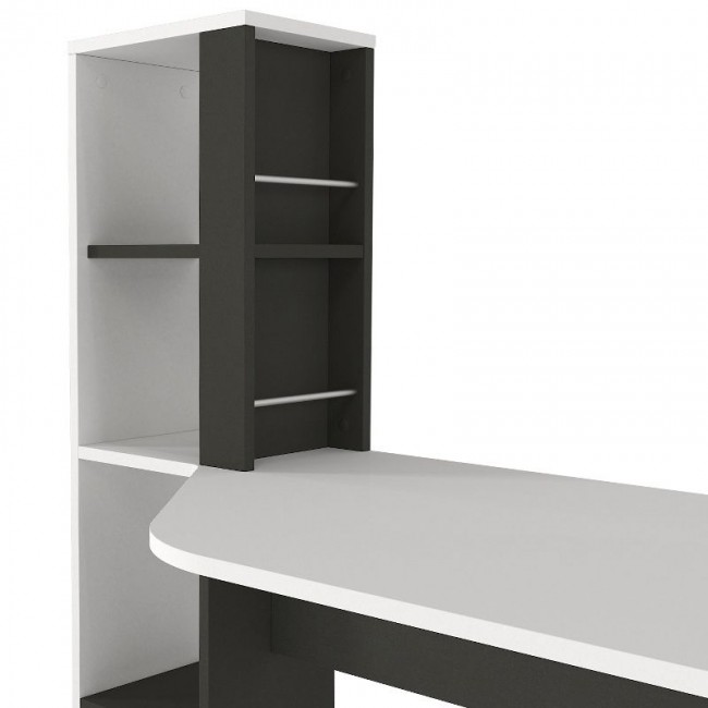 Gemini Megapap melamine study desk in anthracite - white color 121.8x59.6x131.8cm.