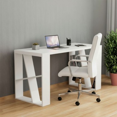 Honey Megapap melamine desk in white color 137x60x75cm