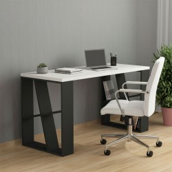 Γραφείο εργασίας Honey Megapap χρώμα λευκό - ανθρακί 137x60x75εκ