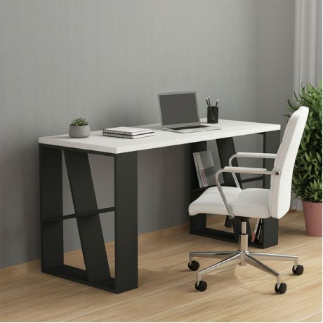 Honey Megapap melamine desk in anthracite-white color 137x60x75cm