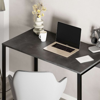 Γραφείο εργασίας Inna Megapap χρώμα γκρι ρετρό - silky black 100x60x75εκ.