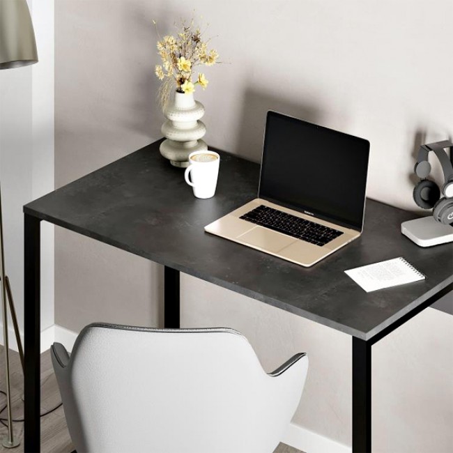 Γραφείο εργασίας Inna Megapap χρώμα γκρι ρετρό - silky black 110x60x75εκ.