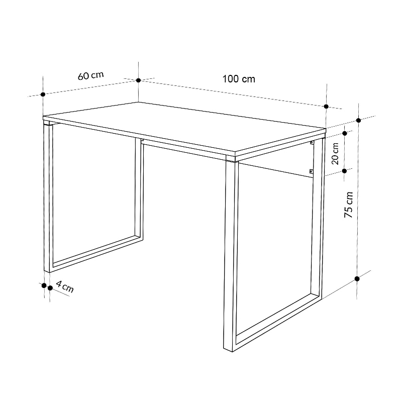 Inna Megapap melamine working desk in black marble color 100x60x75cm.