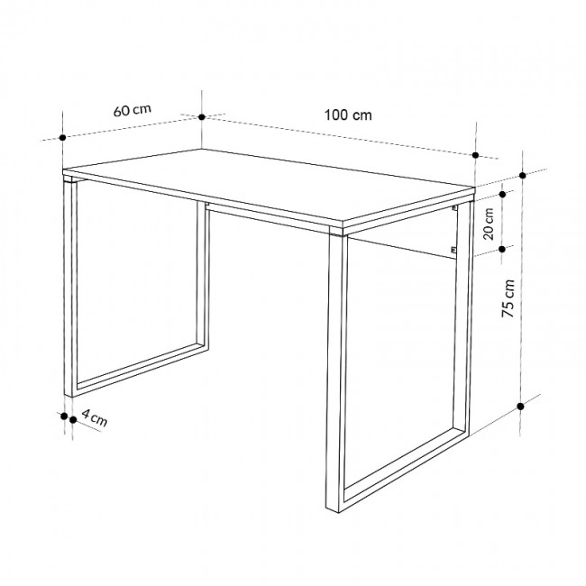 Γραφείο εργασίας Inna Megapap χρώμα sapphire oak - λευκό 100x60x75εκ.