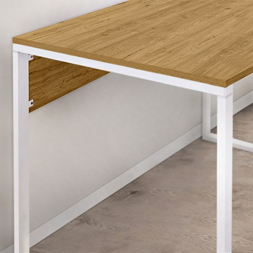 Γραφείο εργασίας Inna Megapap χρώμα sapphire oak - λευκό 110x60x75εκ.