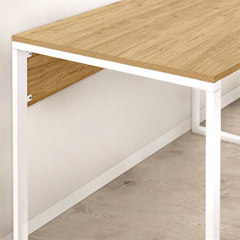 Inna Megapap melamine working desk in sapphire oak - white color 110x60x75cm.