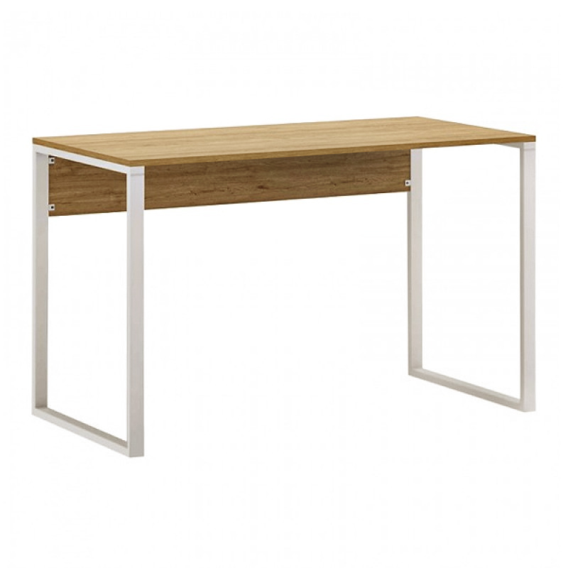 Inna Megapap melamine working desk in sapphire oak - white color 110x60x75cm.
