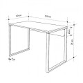 Inna Megapap melamine working desk in sapphire oak - white color 110x60x75cm.